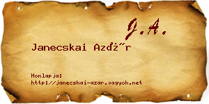 Janecskai Azár névjegykártya
