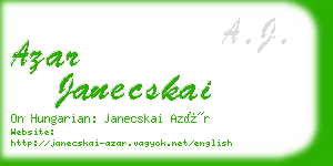 azar janecskai business card
